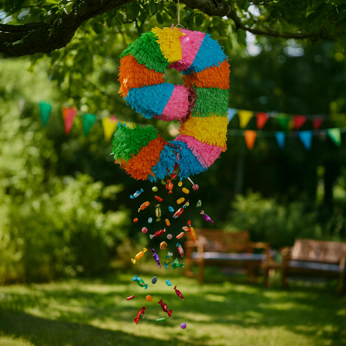 PINATA - Multicolor, Papier/Wellpappe (35.5/50.5/7.5cm) - Relaxdays
