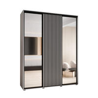SCHWEBETÜRENSCHRANK 235,2/200/60 3-türig - Schwarz/Weiß, Holz/Metall (200/235/60cm) - Abiks Möbel