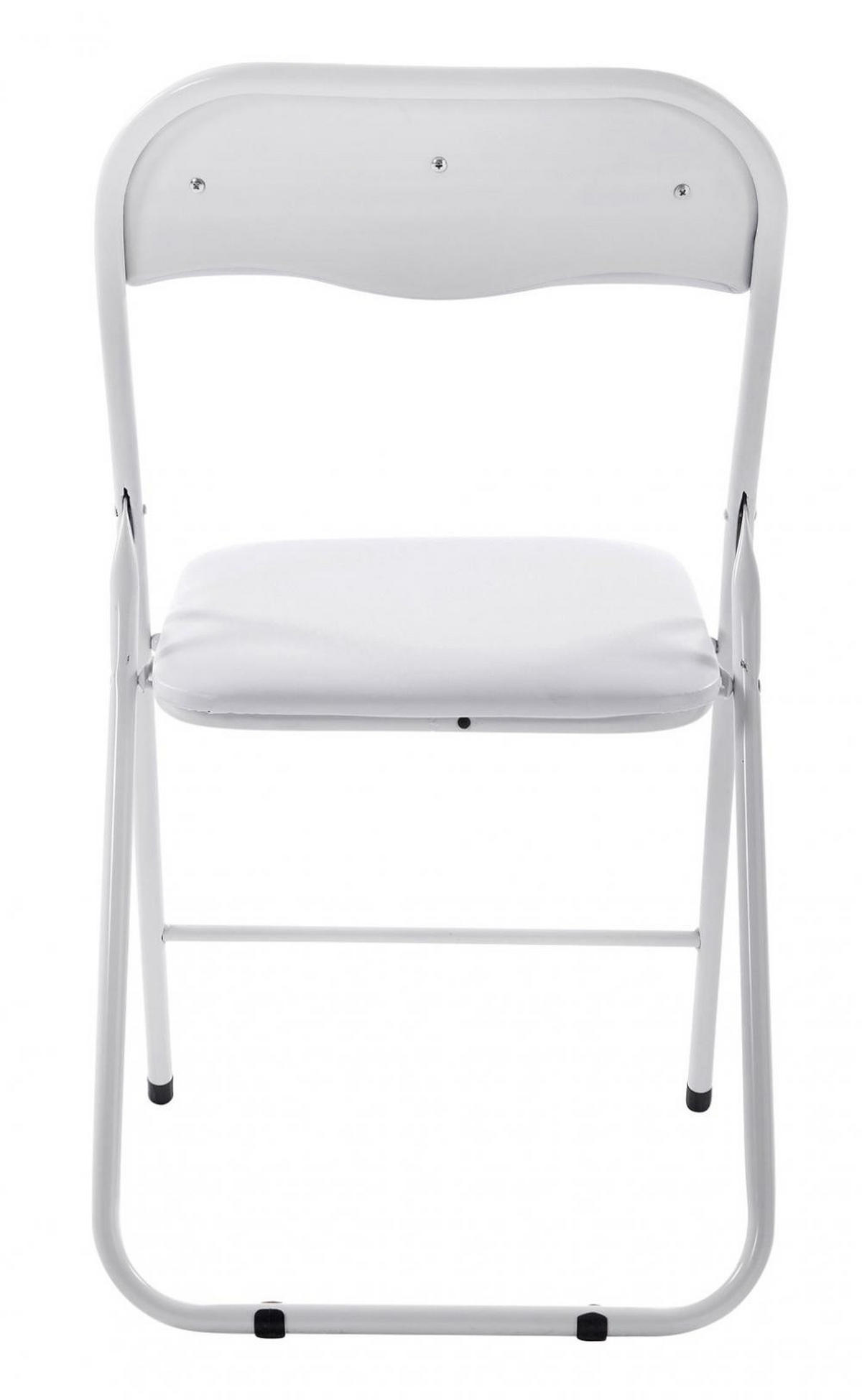 BESUCHERSTUHL Lederlook weiß/weiß - Weiß, Textil/Metall (45/78/45cm) - CLP