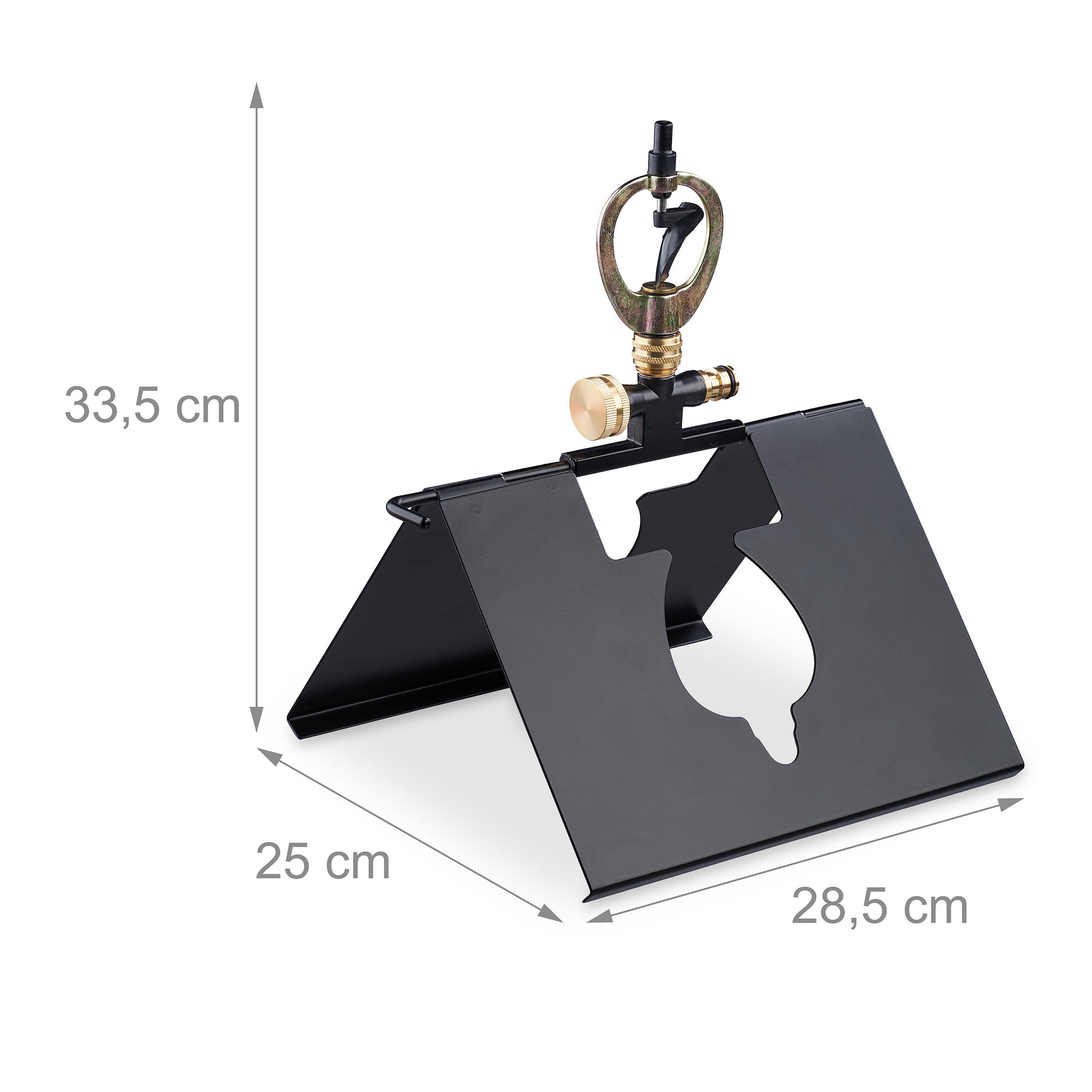 Thumbnail - Relaxdays Rasensprenger, Schwarz, Metall, 25x33.5x28.5 cm, Gartenzubehör, Gartenpflege, Gartenschläuche & Zubehör