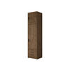 KLEIDERSCHRANK Elena 1D3S + Schrankaufsatz - Eichefarben/Schwarz, Holzwerkstoff/Kunststoff (60/246/53cm) - MIRJAN24