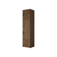 KLEIDERSCHRANK Elena 1D3S + Schrankaufsatz - Eichefarben/Schwarz, Holzwerkstoff/Kunststoff (60/246/53cm) - MIRJAN24
