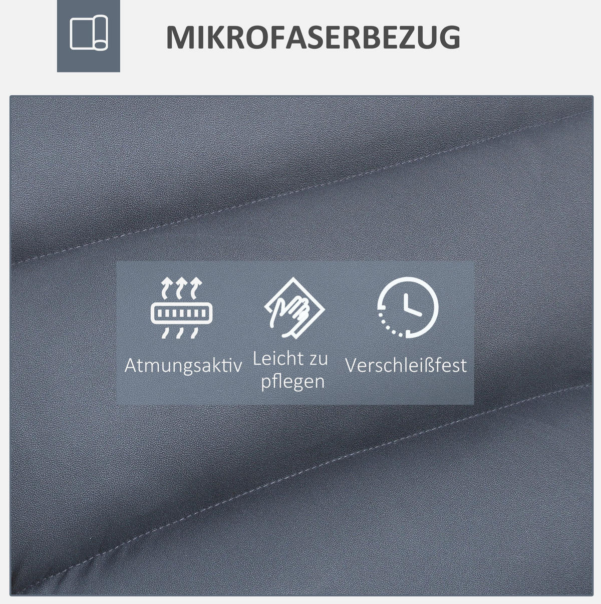 BODENSESSEL Mikrofaserbezug 360° drehbar, 5-fach verstellbare Rückenlehne 70/62/95 cm Dunkelgrau - Dunkelgrau, Metall (70/95/62cm) - Redom