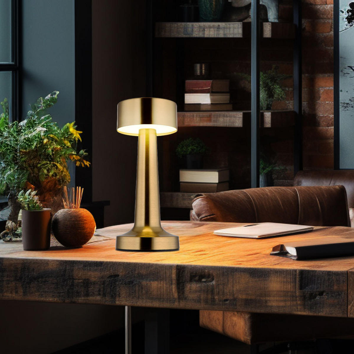 LED TISCHLEUCHTE Angelika Messing - Messingfarben, Metall (9/9/21cm) - Globo Lighting