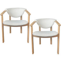 ESSZIMMERSTUHL KALLA 2er Set in Creme Boucle, massives Buchenholz 58/60/74 cm - Hellbraun/Creme, Holz/Textil (58/72/47cm) - WFL GROUP