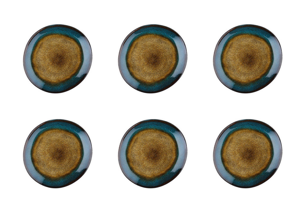 TELLER Island Ø20,5cm - 6er-Set - Land & sea - Braun, Keramik (20.5cm) - Björn