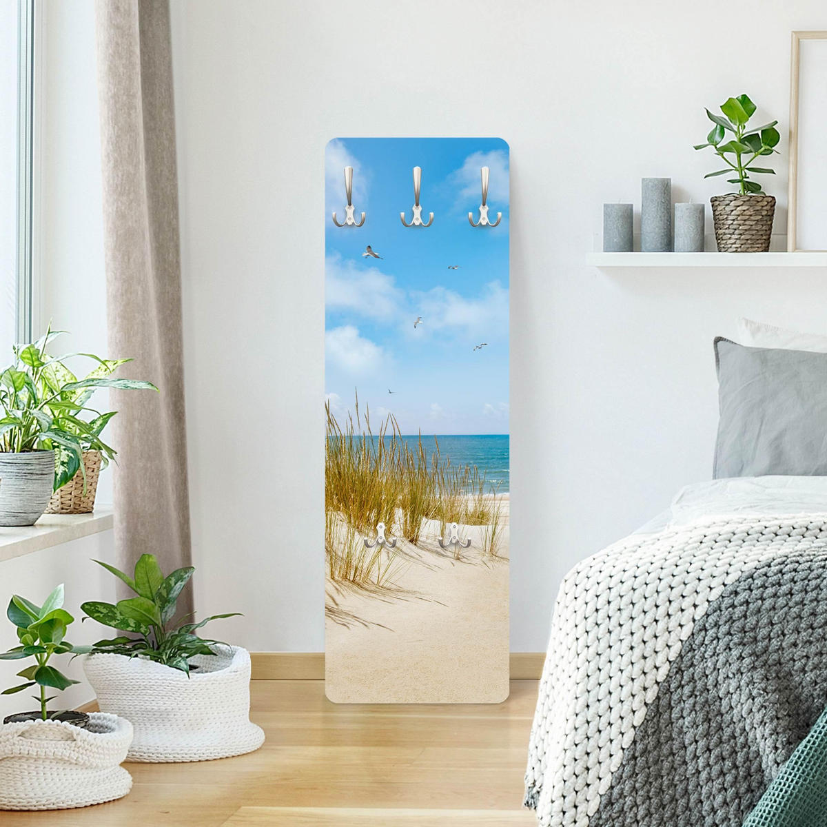 WANDGARDEROBE - Strand an der Nordsee 34/105 cm - Beige, Holzwerkstoff (34/105/1.6cm) - Bilderwelten