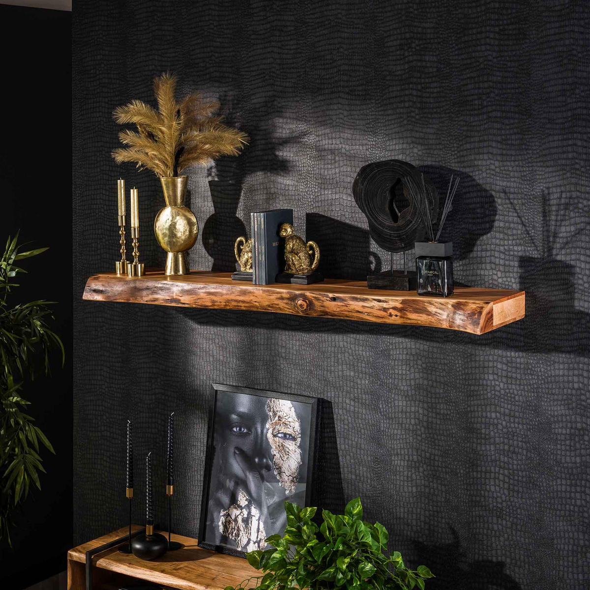 WANDREGAL Baum Braun 25/150/ 8 cm - Braun, Holz (150/8/25cm) - Hoyz Collection