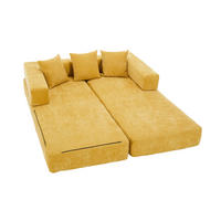 SCHLAFSOFA, Klappbares Bodensofa, Modulares Polstersofa Chenille, Gelb - Gelb, Textil (79/60/198cm) - LVHOM