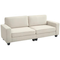 SOFA, 3-Sitzer, Cordbezug, cremeweiß, Federkern, 400kg, 227x84x87cm - Multicolor, Holzwerkstoff (227/87/84cm) - FORIOUS