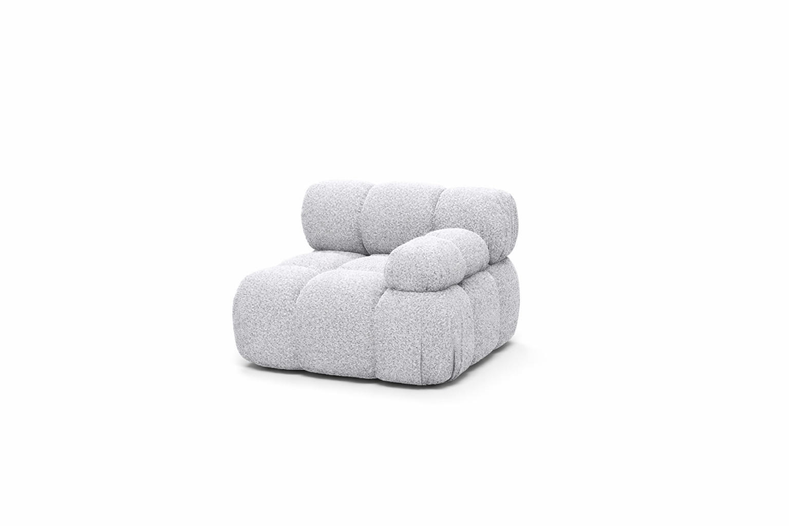 MODUL Seitlich, Für Modulares System, Stoff Abriamo, Hellgrau, Rechts, Selia - Hellgrau, Holz (95/70/95cm) - Kaiser Möbel