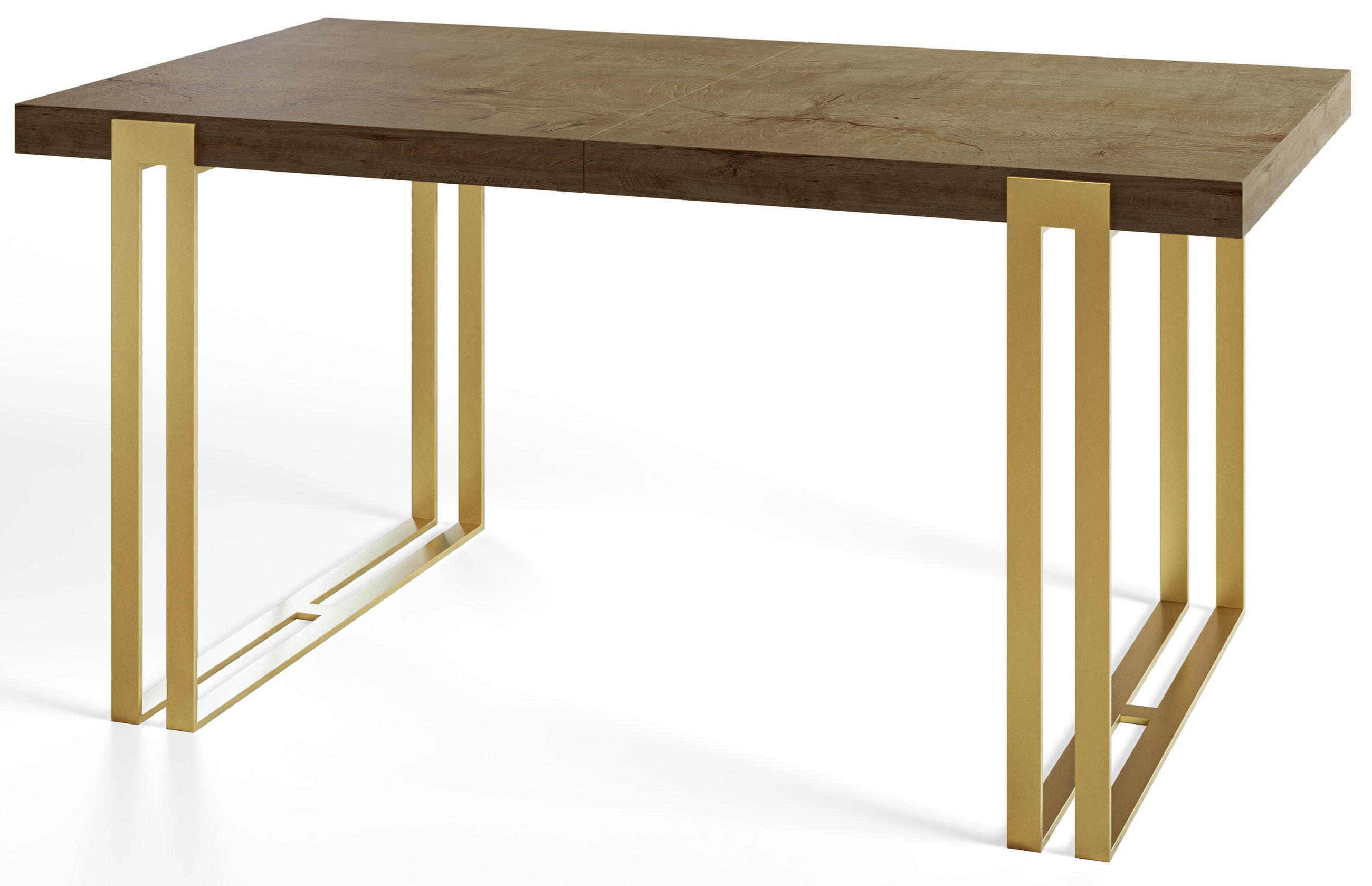 ESSZIMMERTISCH ROSA 200X90X77 cm, Farbe: LEFKAS, mit Metallbeinen in Farbe Gold - Dunkelbraun/Goldfarben, Holzwerkstoff (200/90/77cm) - Alpi-Möbel