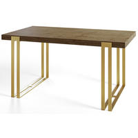 ESSZIMMERTISCH ROSA 200X90X77 cm, Farbe: LEFKAS, mit Metallbeinen in Farbe Gold - Dunkelbraun/Goldfarben, Holzwerkstoff (200/90/77cm) - Alpi-Möbel