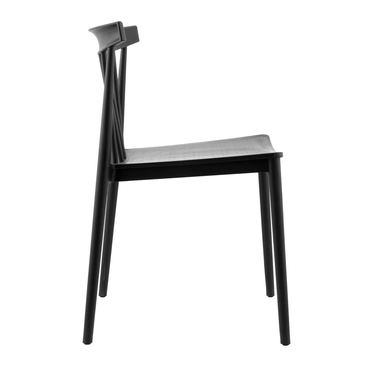 GARTENSTUHL 4-tlg., Schwarz - Schwarz, Kunststoff (50/76/51cm) - Oviala