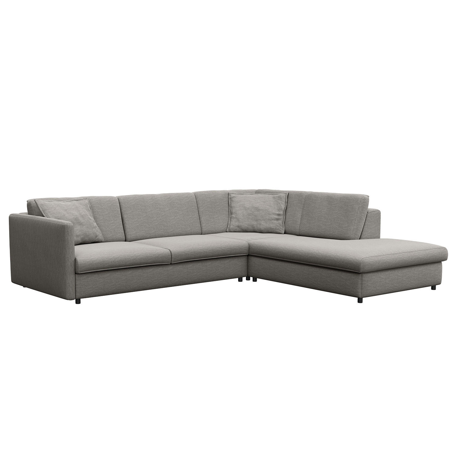 ECKSOFA mit Ottomane - Schwarz/Grau, Kunststoff/Textil (328/272cm) - home24