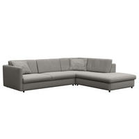 ECKSOFA mit Ottomane - Schwarz/Grau, Kunststoff/Textil (328/272cm) - home24