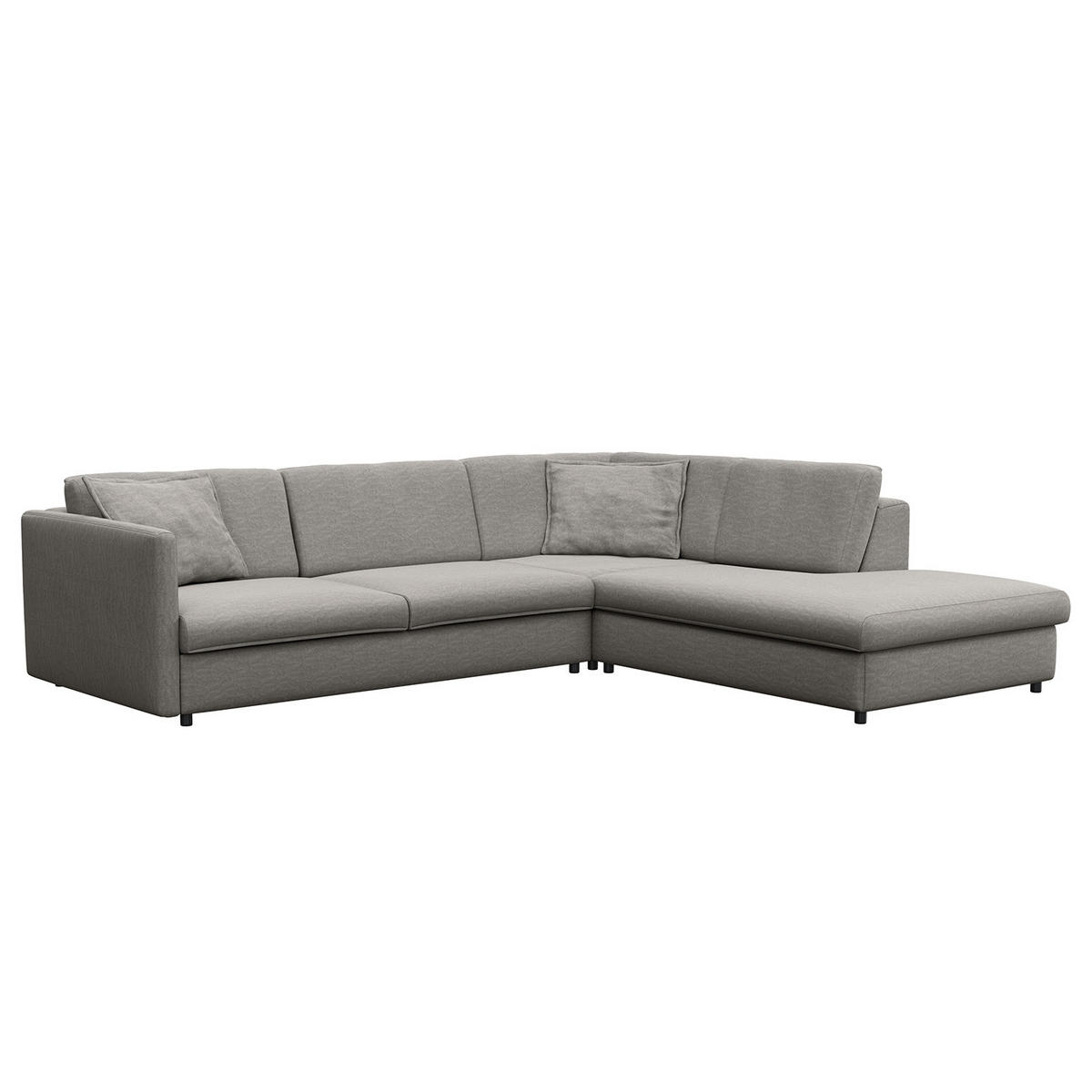 ECKSOFA mit Ottomane - Schwarz/Grau, Kunststoff/Textil (328/272cm) - home24