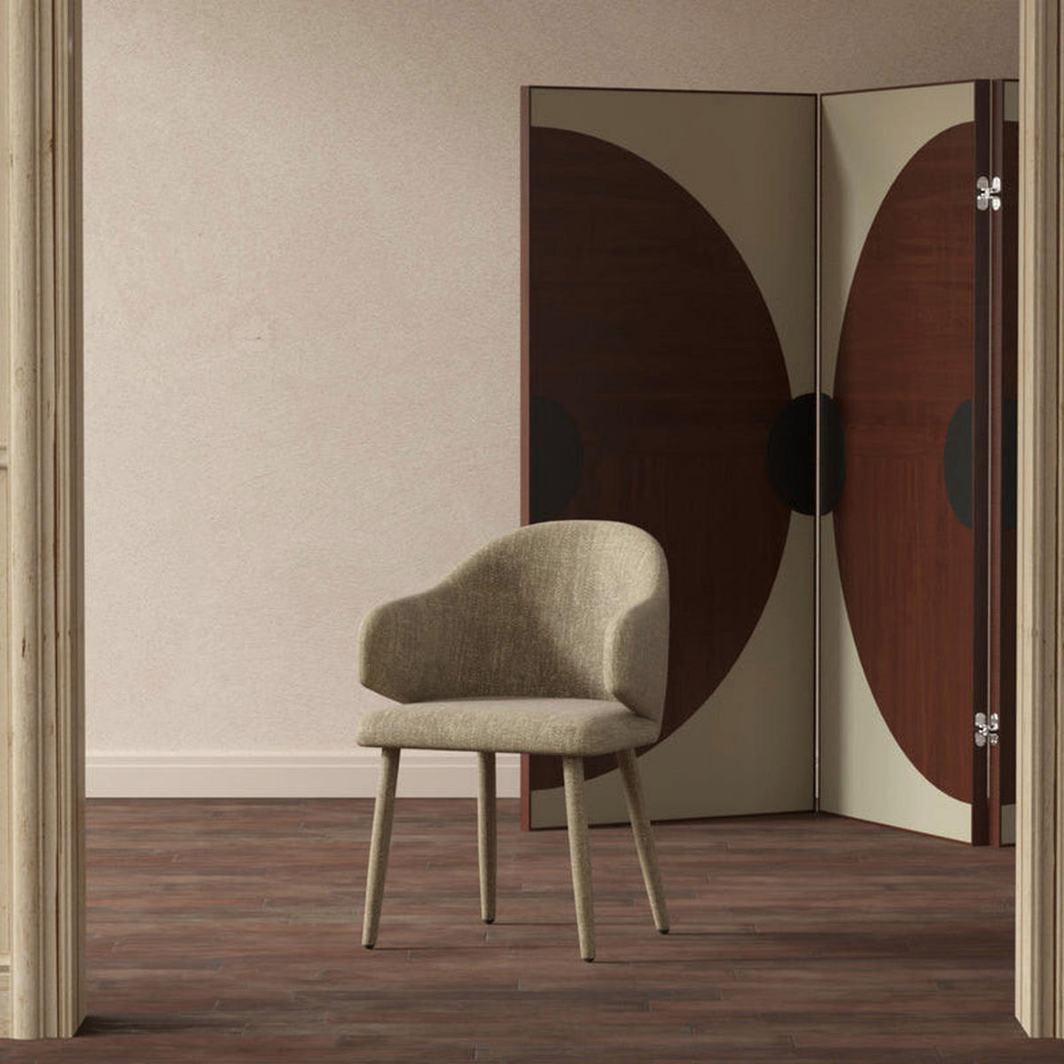 ESSZIMMERSTUHL Kera Beige 2er Set - Beige, Holz/Textil (57/79/54cm) - kommodly
