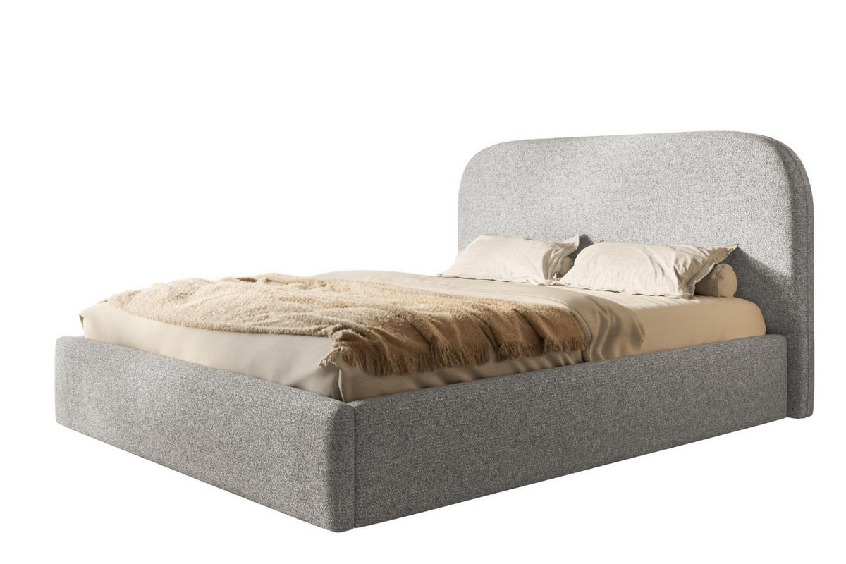 BETT 90x200 - Polsterbett mit Bettkasten und Metallrahmen - Modern Betten - Eleganter Puente-Stoff - Kollektion Verona - Grau - Grau, Holz/Textil (90/200cm) - Alpi-Möbel