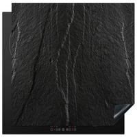 HERDABDECKPLATTE Stein - Anthrazit - Dunkelgrau - Steinstruktur Induktionsmatte 78x78 cm - Anthrazit, Kunststoff (78/78/0.2cm) - MuchoWow