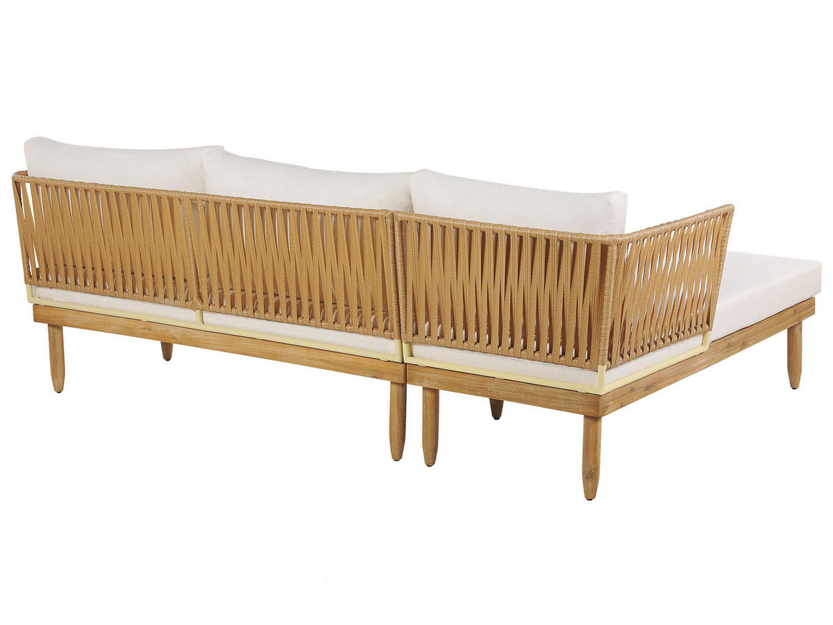 LOUNGE-SET hellbraun linksseitig Cremona - Hellbraun, Holz - Beliani