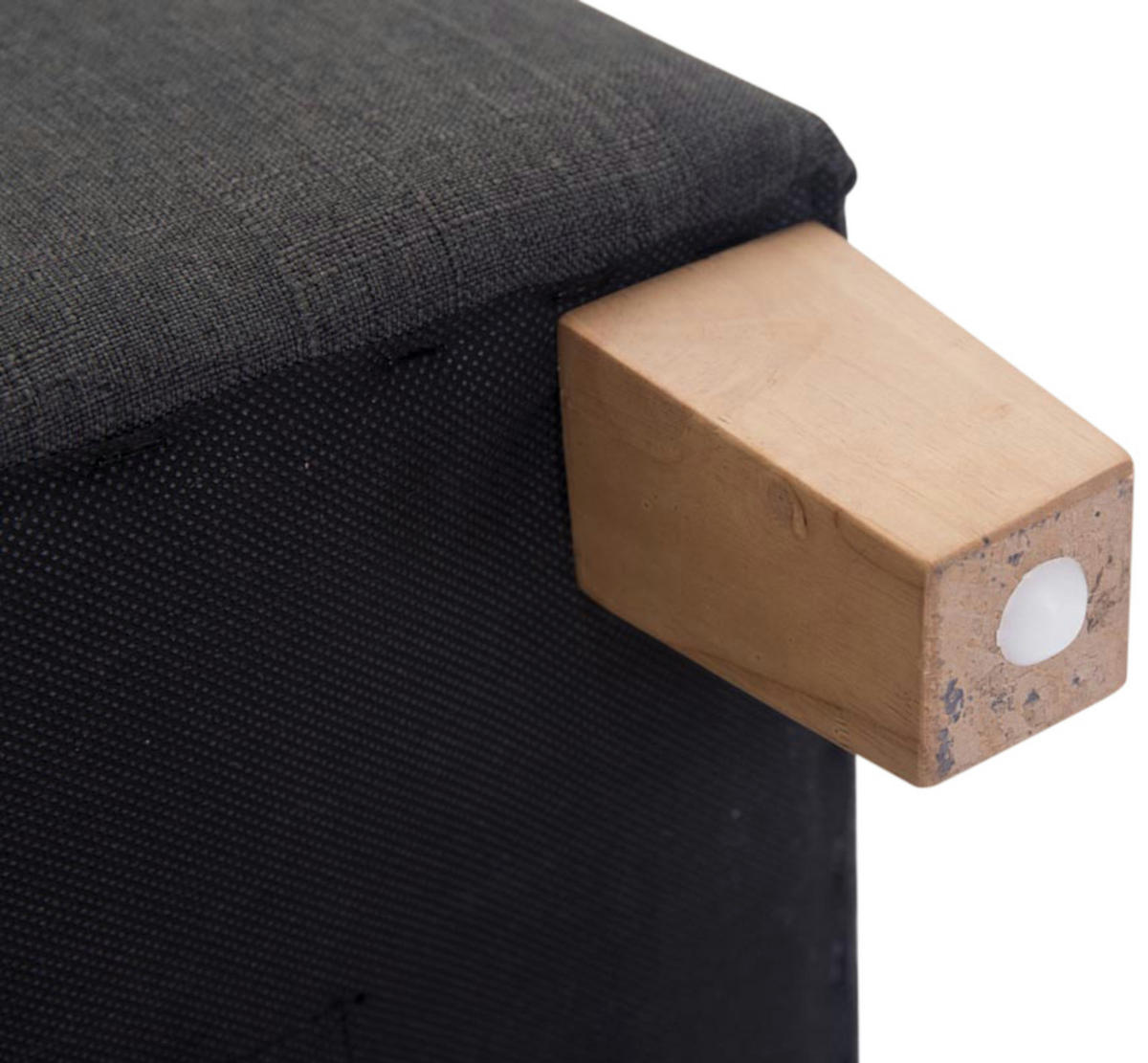 SITZWÜRFEL 2er Set Stoff dunkelgrau - Dunkelgrau, Holz/Textil (45/46/45cm) - CLP
