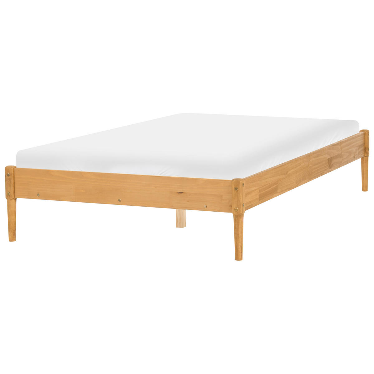 BETT ohne Kopfteil 120/200 Kiefernholz Hellbraun Veyrac - Hellbraun/Braun, Holz (120/200cm) - Beliani
