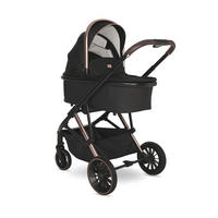 KOMBIKINDERWAGEN Aria 2 in 1 schwarz Babywanne, Sportsitz umkehrbar, faltbar - Schwarz, Metall (85/44/122cm) - Lorelli
