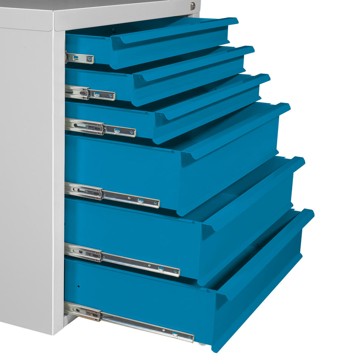 SCHUBLADENSCHRANK Kobra mit 6 Schubladen 75x70x43,5cm Lichtgrau/Lichtblau - Blau/Grau, Metall (70/75/44cm) - PROREGAL