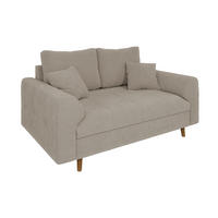 2-SITZER-SOFA Henrik Beige Boucle - Beige/Braun, Holz/Textil (150/81/93cm) - S-Style Möbel