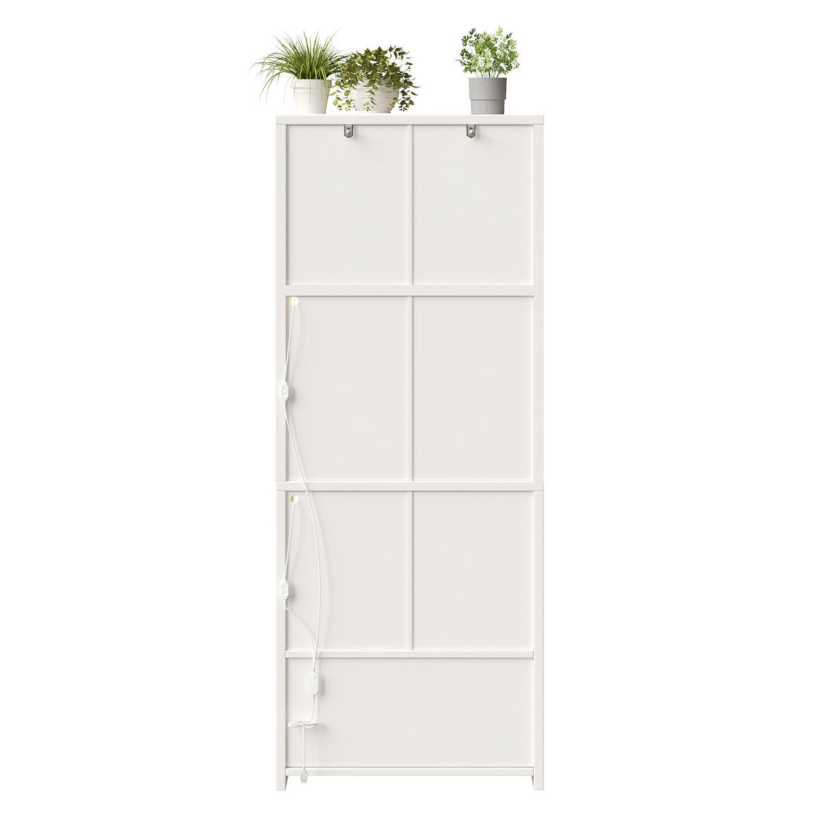 VITRINE LED Gewölbte Glastüren Weinregal Weiß - Weiß, Holzwerkstoff (70/180/40cm) - FLIEKS