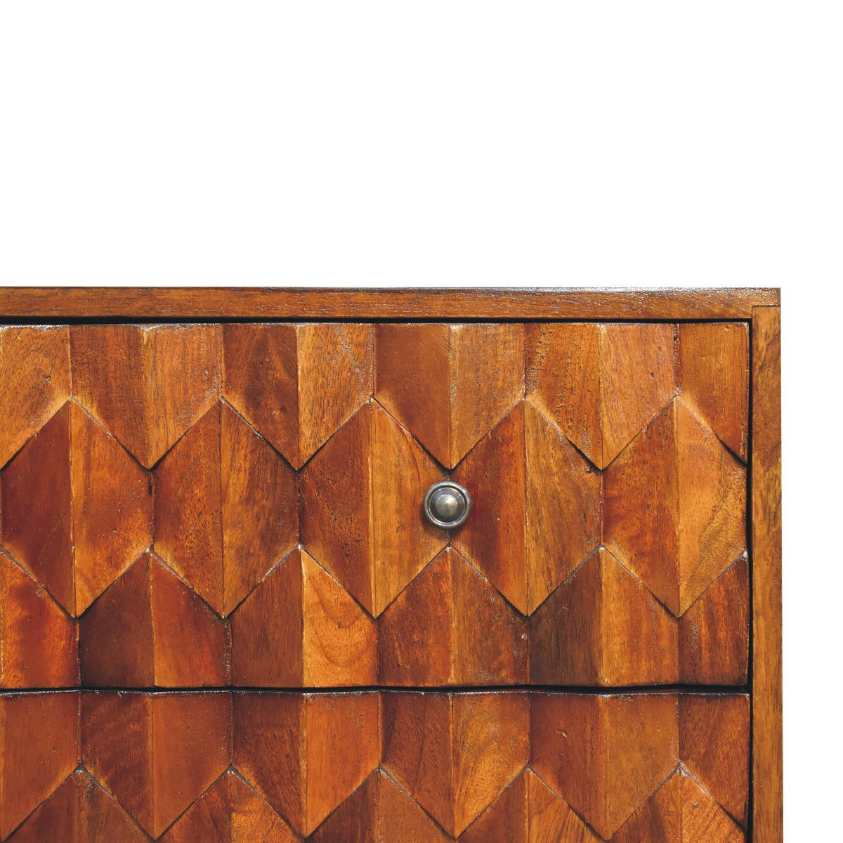 KOMMODE aus Massivholz - Messingfarben/Braun, Holz/Metall (75/77/35cm) - Artisan Furniture