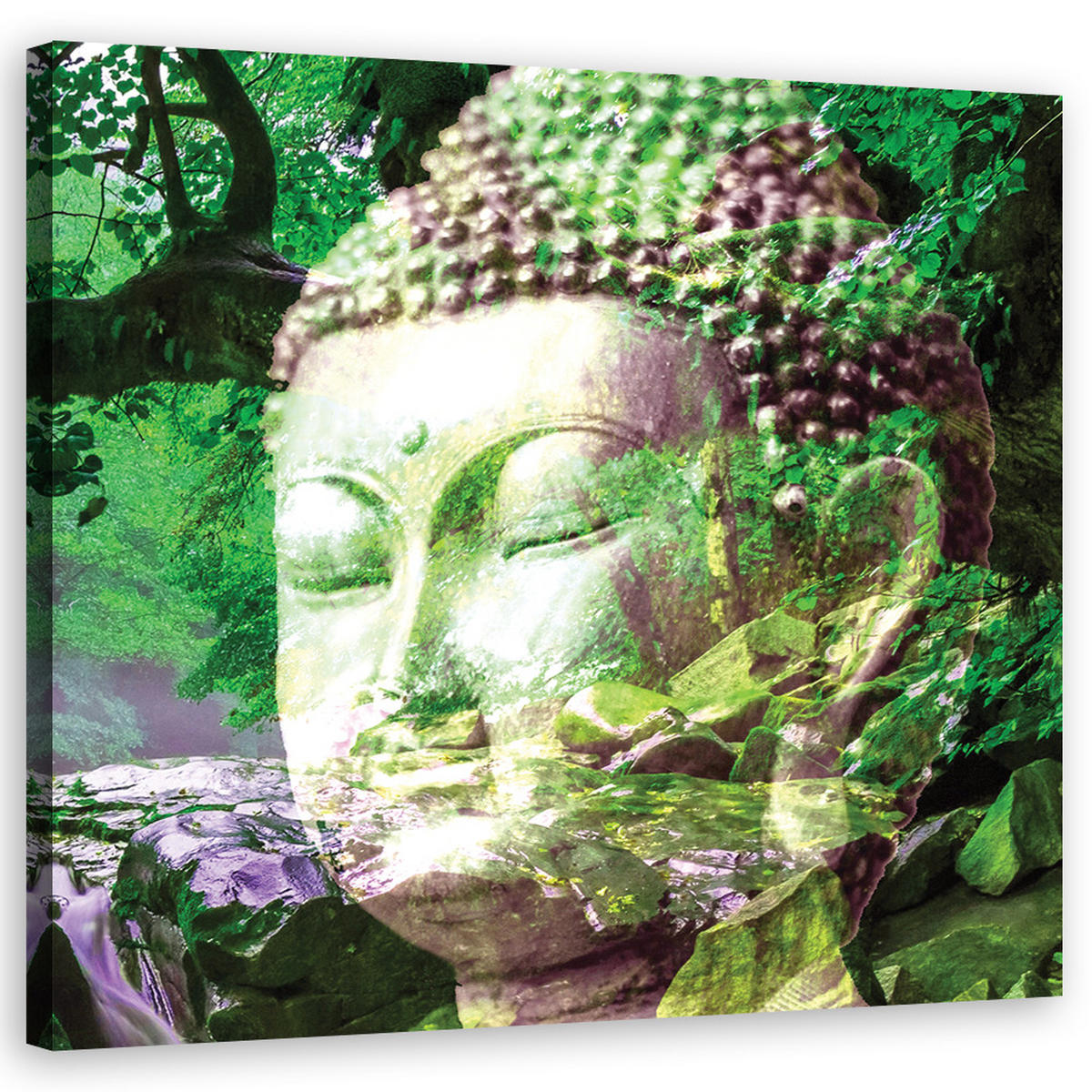 LEINWANDBILD, Religiös - Grün - Grün, Textil (50/50cm) - Feeby