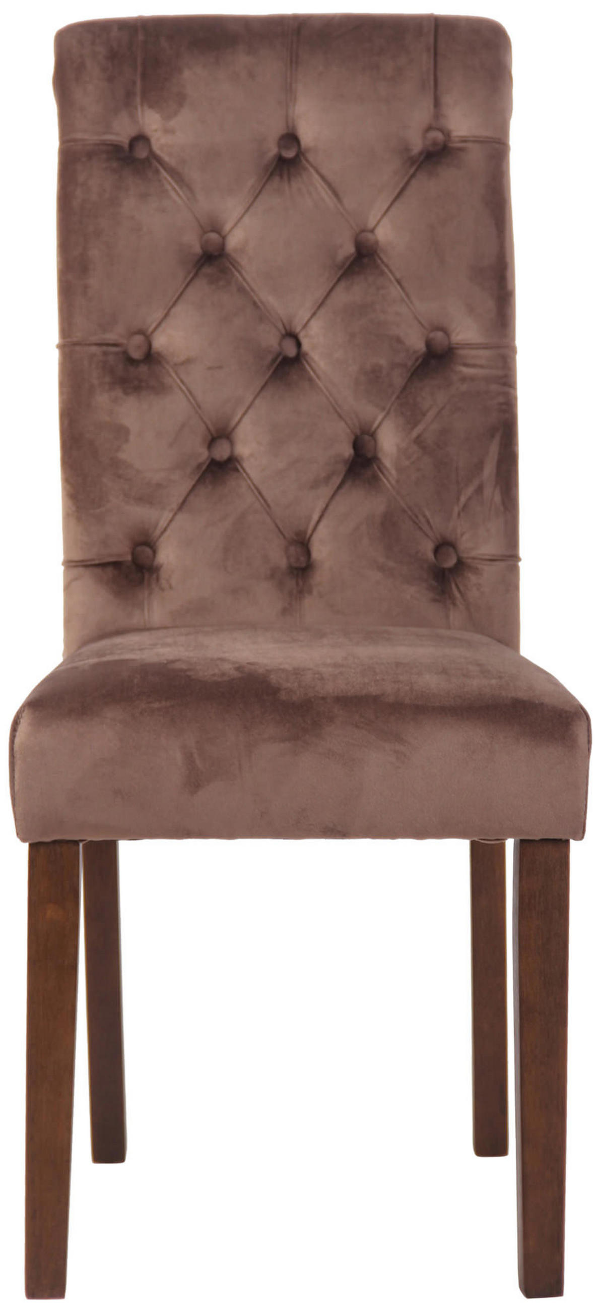 ESSZIMMERSTUHL Lisbon Samt, Gestell Kautschukholz Braun Braun - Braun, Holz/Textil (45/98/63cm) - TPFLiving