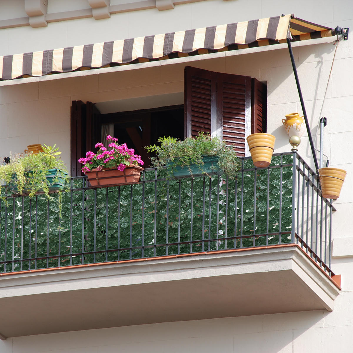 12XZÁSTĚNA na ochranu soukromí - tmavě zelená, textil/plast - Relaxdays