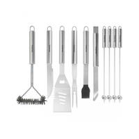 GRILLBESTECK Silber 46/22/8 cm KB7901 - Silberfarben, Metall (22/8/46cm) - Klausberg 