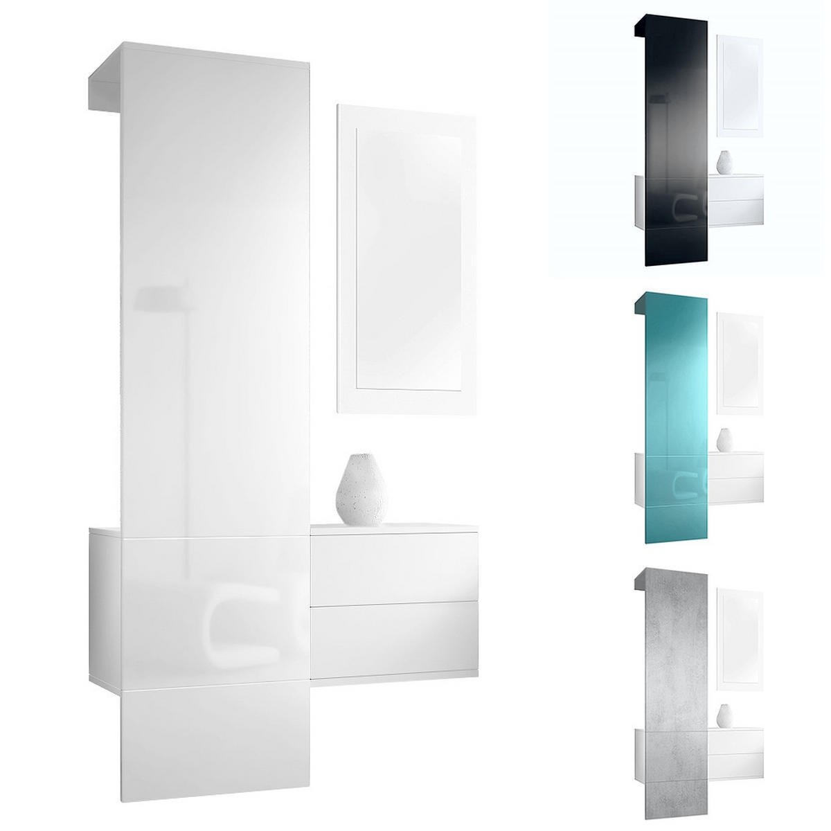 GARDEROBE Carlton Paneel in Beton Oxid Optik - Hellgrau, Holzwerkstoff (105/193/35cm) - Vladon