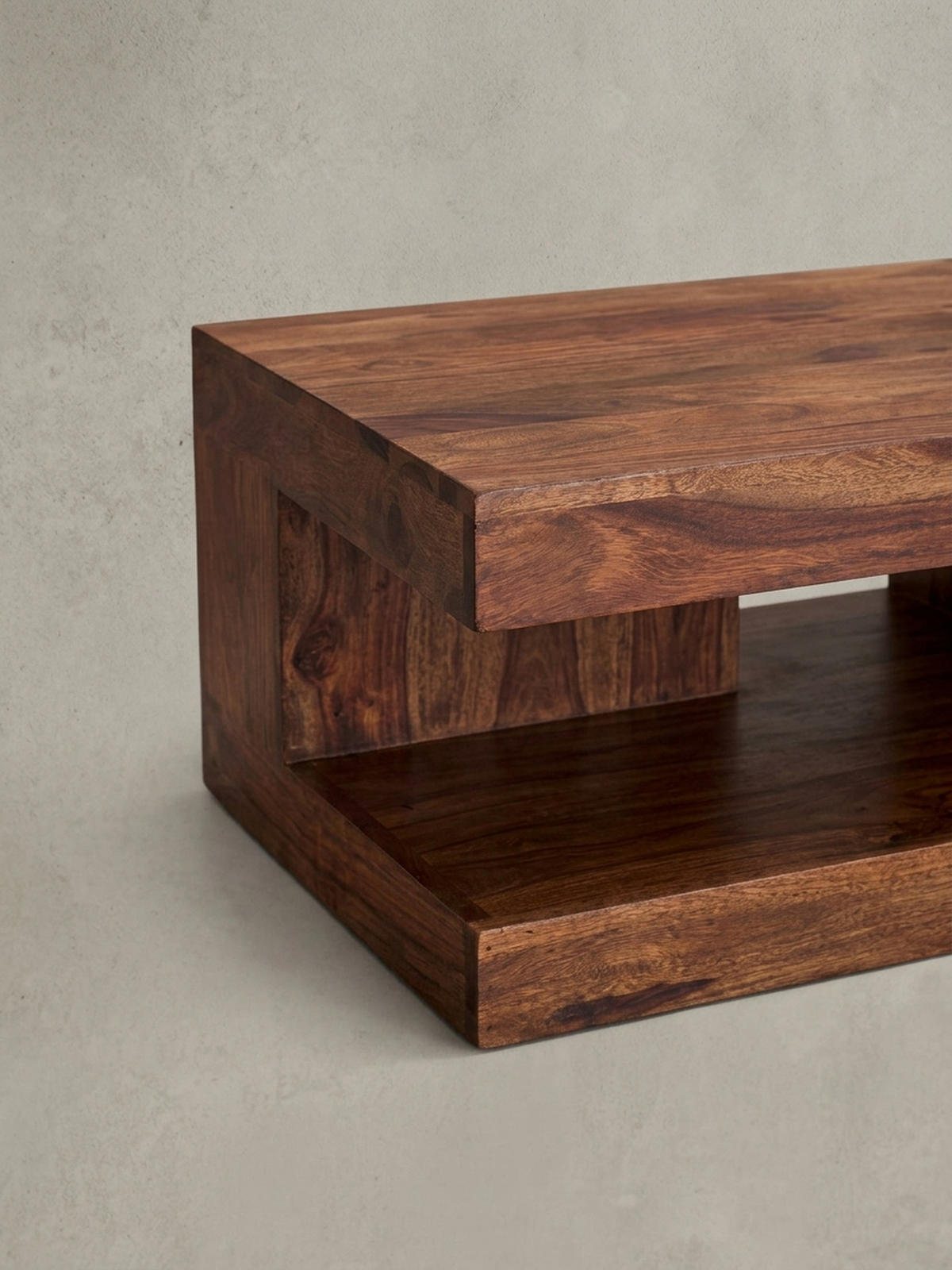 COUCHTISCH Sheesham Massivholz, 90x60 cm, Einzigartige Maserung, 30 kg Belastbarkeit - Braun, Holz (60/90/40cm) - KADIMA DESIGN