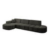 ECKSOFA Ottomane Links LIVO-L2 - 337x173x79,5 cm Schwarz - Schwarz, Holzwerkstoff/Textil (337/173cm) - ALTDECOR