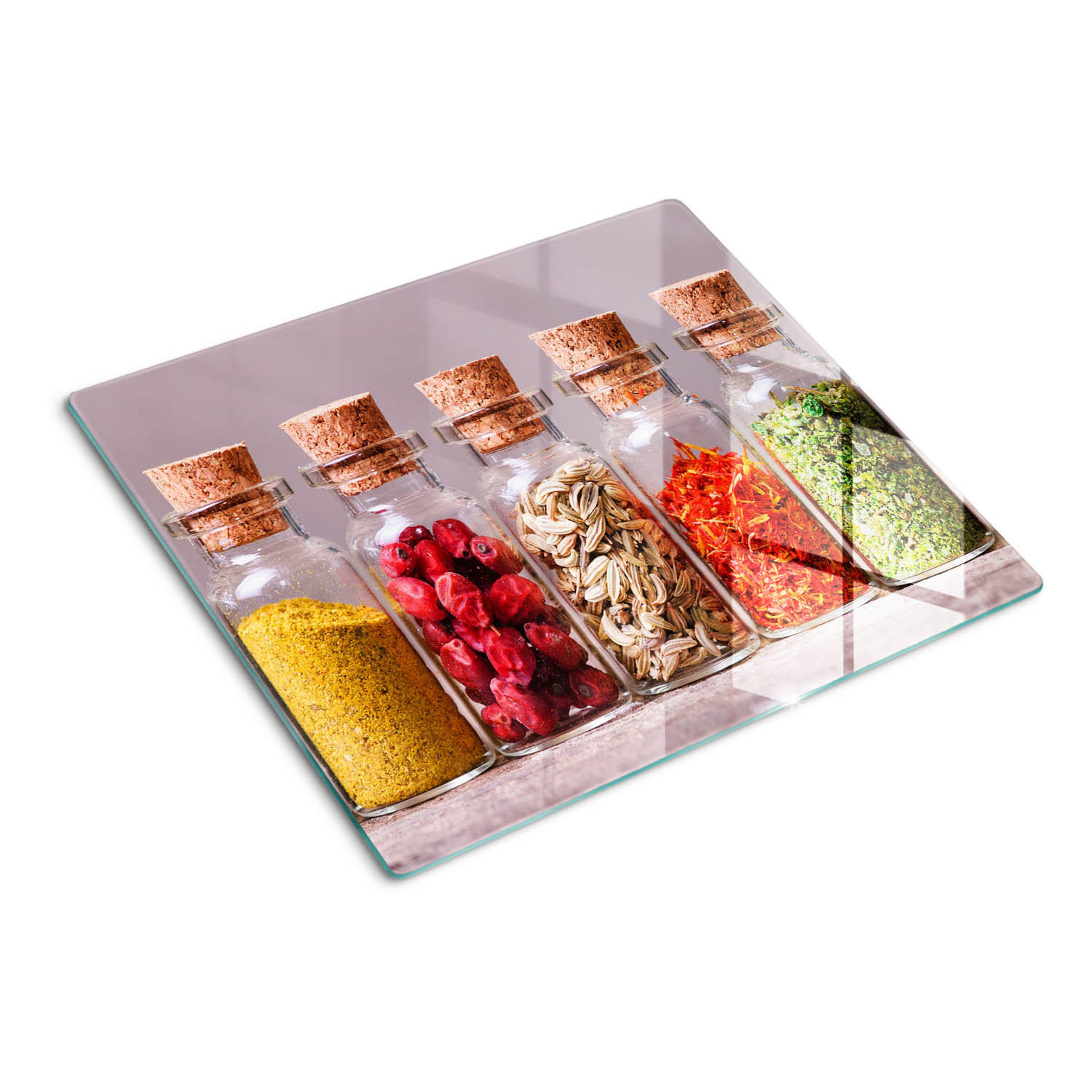 GLASPLATTE 60x52 cm Bunte Gewürze - Multicolor, Glas (60/0.4/52cm) - TULUP