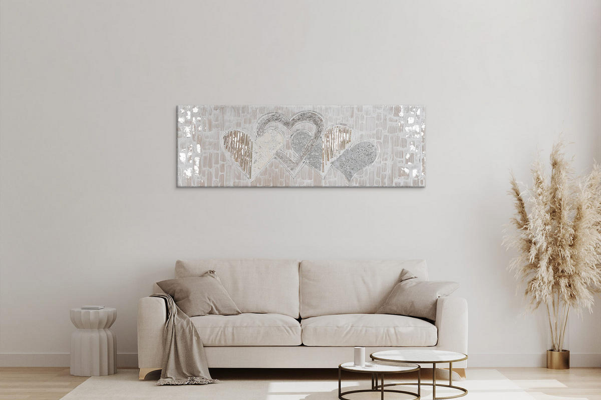 ACRYLBILD HANDGEMALT 150/50 cm - Beige, Holz/Textil (150/50cm) - KUNSTLOFT