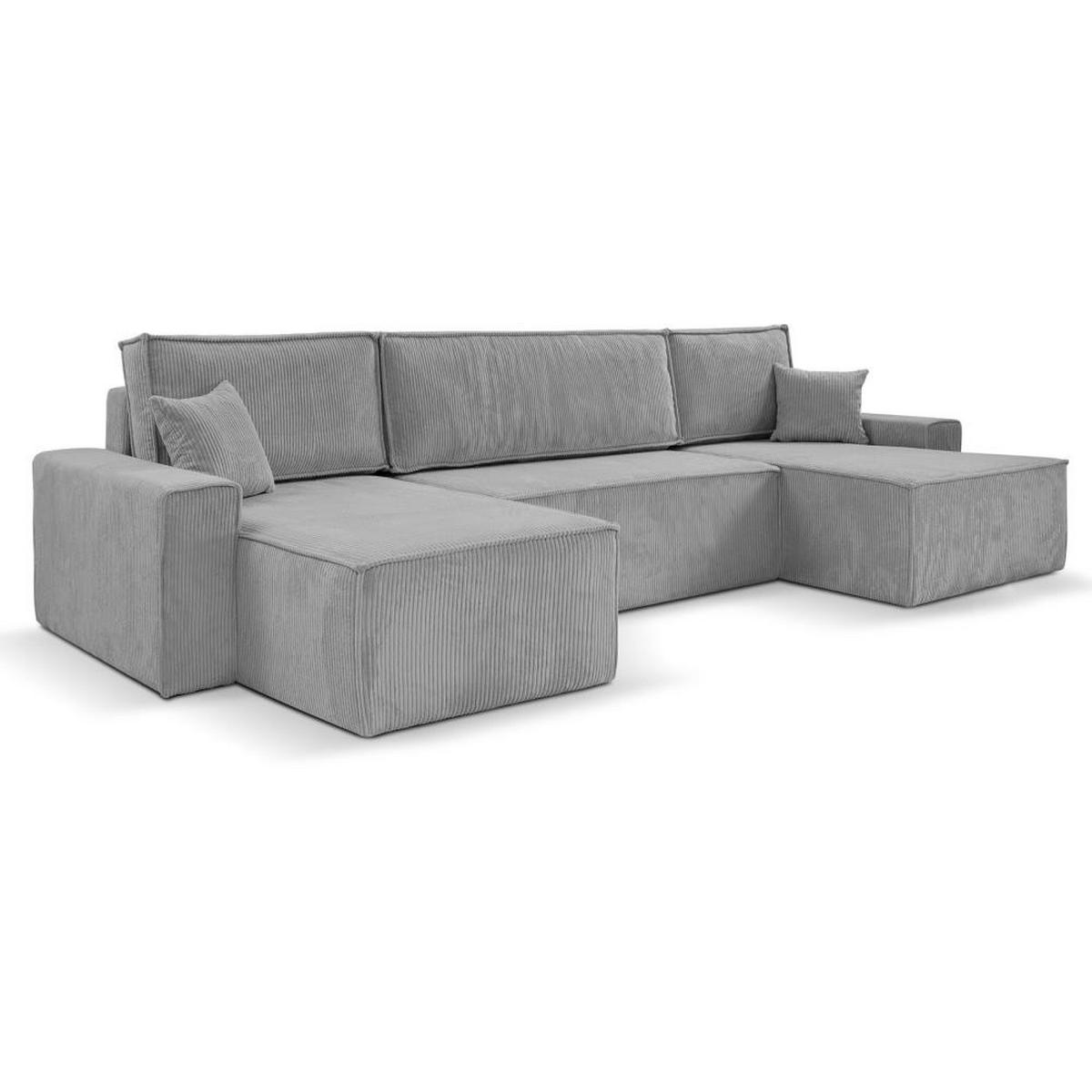 SEDACÍ SOUPRAVA Hektor U s funkcí spaní, světle šedá - černá/světle šedá, textil/plast (377/94/152cm) - Beautysofa