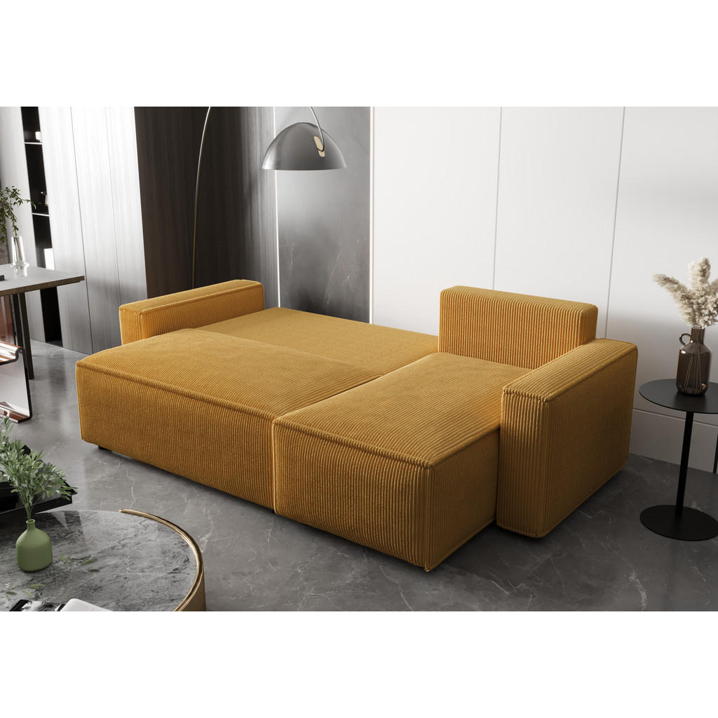Thumbnail - Luxkor24 Ecksofa, Gelb, Textil, 4-Sitzer, L-Form, links montierbar, Ottomane links, Ottomane rechts, rechts montierbar,R...