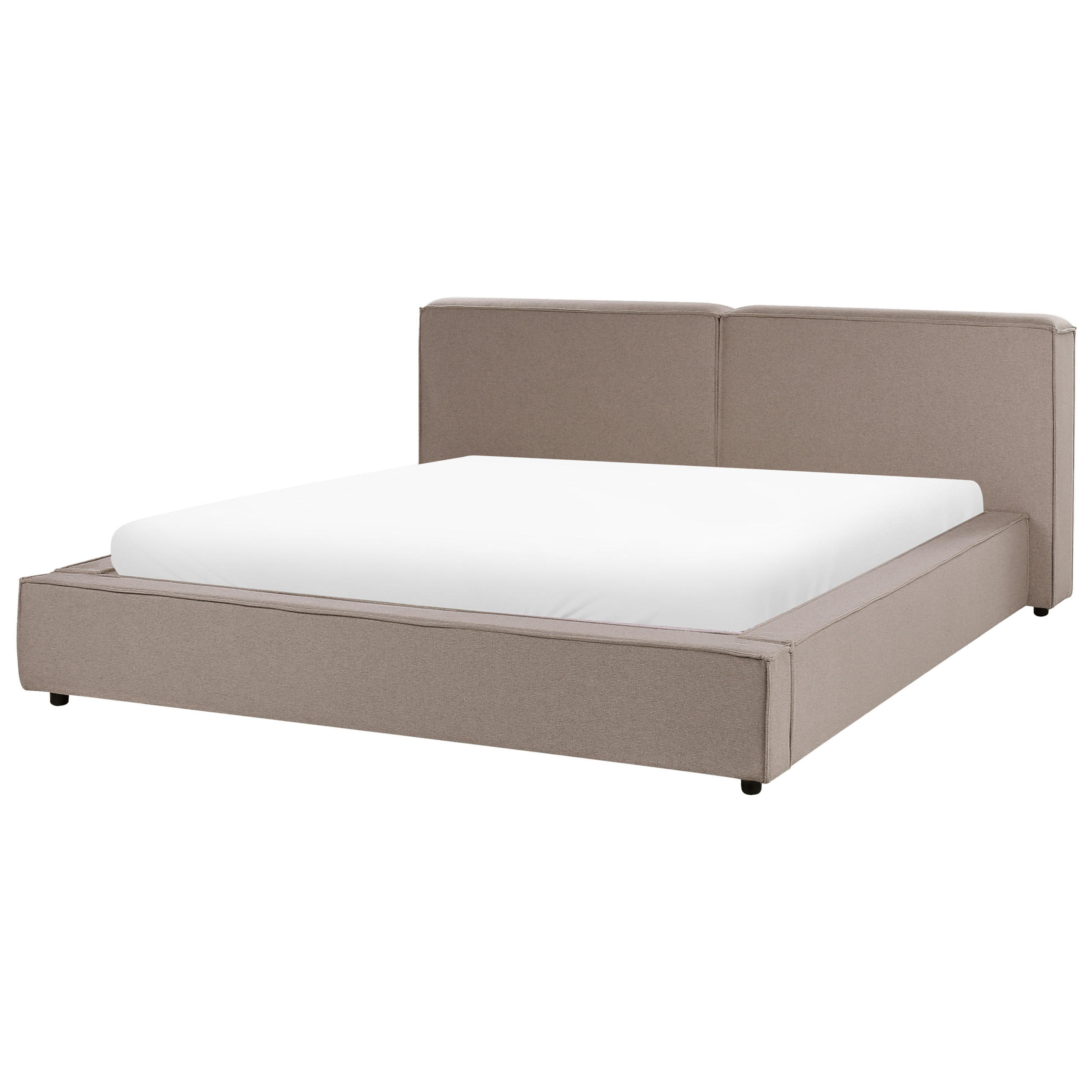 POLSTERBETT mit Lattenrost 180x200 cm Braun Linards - Hellbraun, Textil (180/200cm) - Beliani