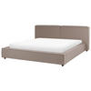 POLSTERBETT mit Lattenrost 180x200 cm Braun Linards - Hellbraun, Textil (180/200cm) - Beliani