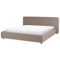 POLSTERBETT mit Lattenrost 180x200 cm Braun Linards - Hellbraun, Textil (180/200cm) - Beliani
