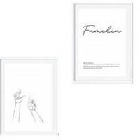 POSTER Set Mit 2 Female White & Black Words A3 Rahmenlos - Klar, Papier (29.7/5/42cm) - Nacnic