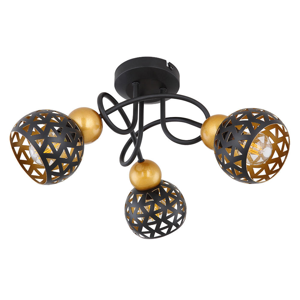 DECKENLEUCHTE Metall Schwarz Gemustert - Schwarz, Metall (39/39/20cm) - Globo Lighting