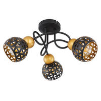 DECKENLEUCHTE Metall Schwarz Gemustert - Schwarz, Metall (39/39/20cm) - Globo Lighting