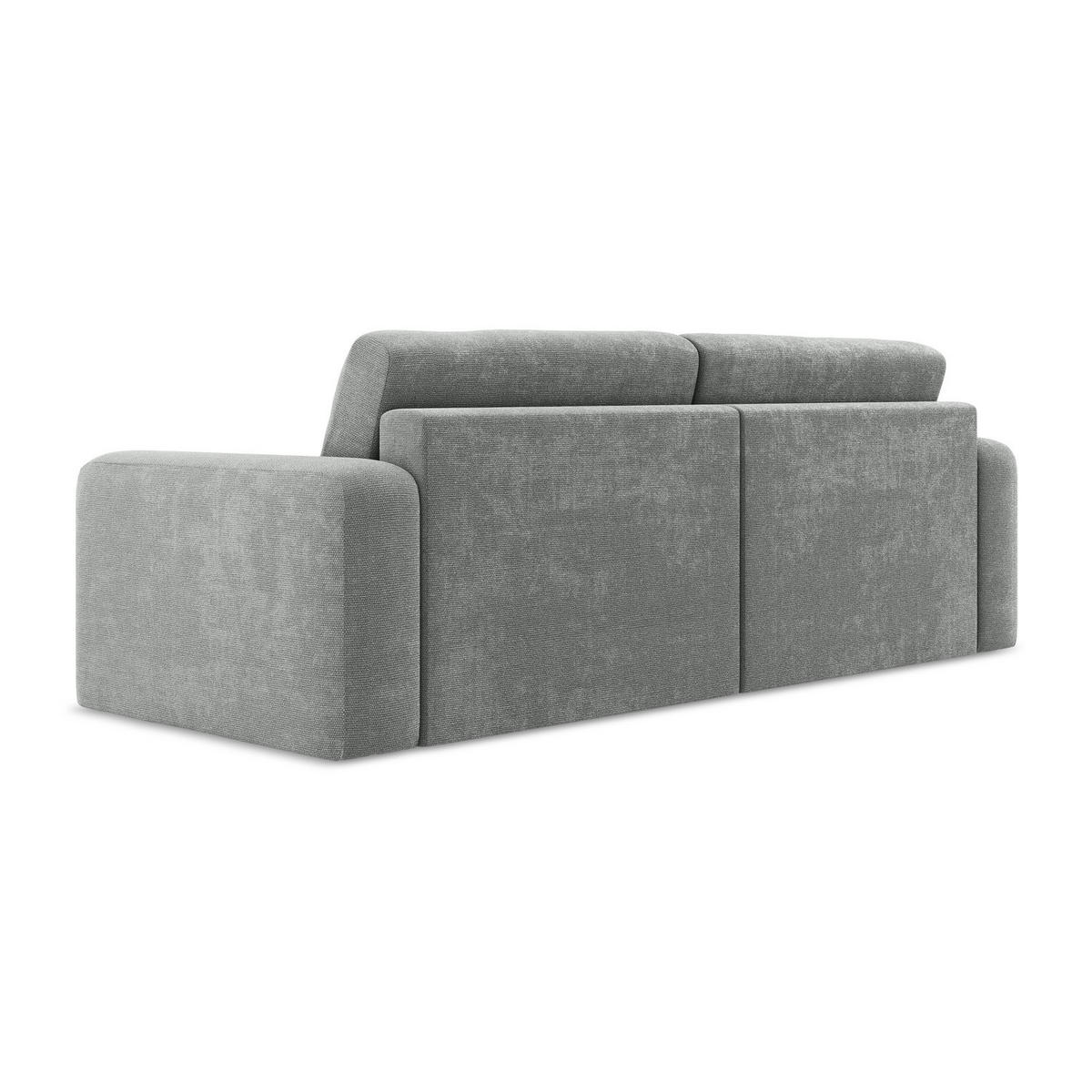 3-SITZER SOFA mit Schlaffunktion Chenille Stoff Grau - Blau/Schwarz, Kunststoff/Textil (244/79/102cm) - LaMiaSofa